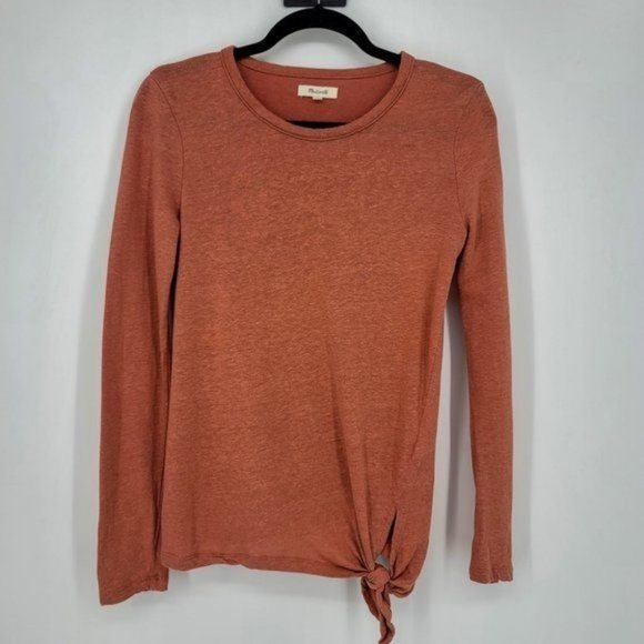 Madewell Tops - Madewell Orange Soundcheck Side Tie Tee Top Sz S